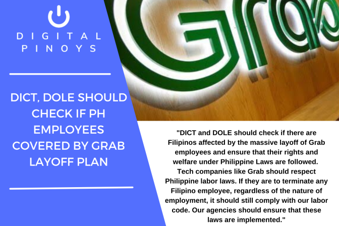 DICT, DOLE should check if PH employees covered by Grab layoff plan