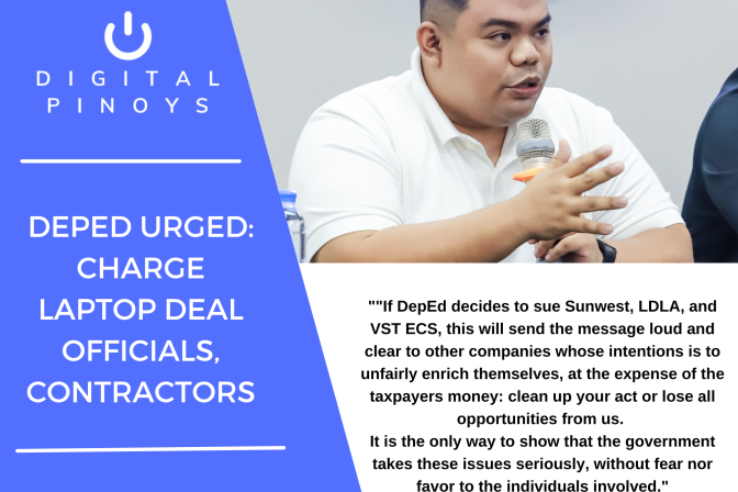 DepEd urged: Charge laptop deal officials, contractors