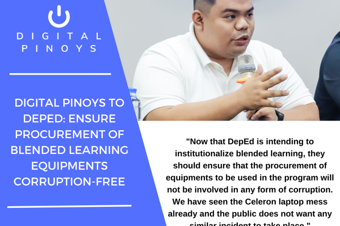 Group to DepEd: Ensure procurement of blended learning equipments corruption-free