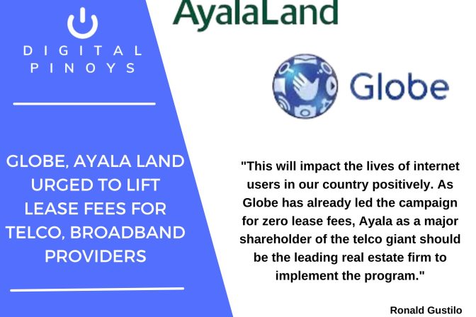 Globe, Ayala Land urged to lift lease fees for telco, broadband providers