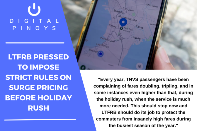 LTFRB pressed to impose strict rules on surge pricing before holiday rush