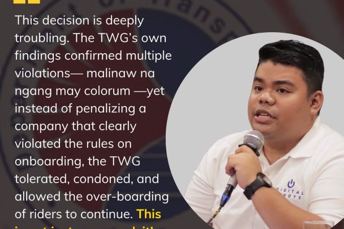 TWG Flip-Flop on Move It Undermines Road Safety — Digital Pinoys Urges DOTR Chief Vince Dizon to Act
