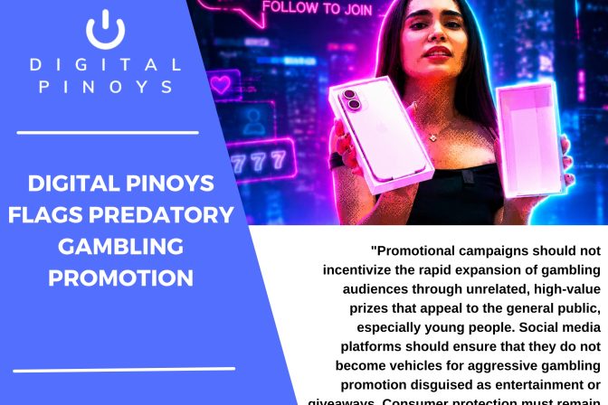 Digital Pinoys Flags Predatory Gambling Promotion