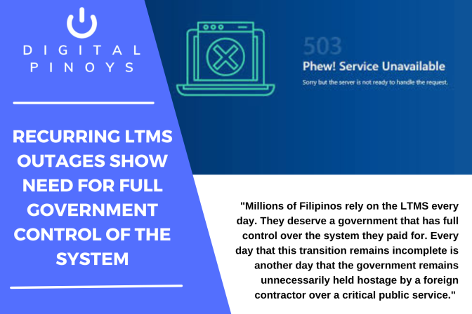 RECURRING LTMS OUTAGES SHOW NEED FOR FULL GOVERNMENT CONTROL OF THE SYSTEM