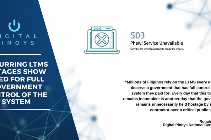RECURRING LTMS OUTAGES SHOW NEED FOR FULL GOVERNMENT CONTROL OF THE SYSTEM